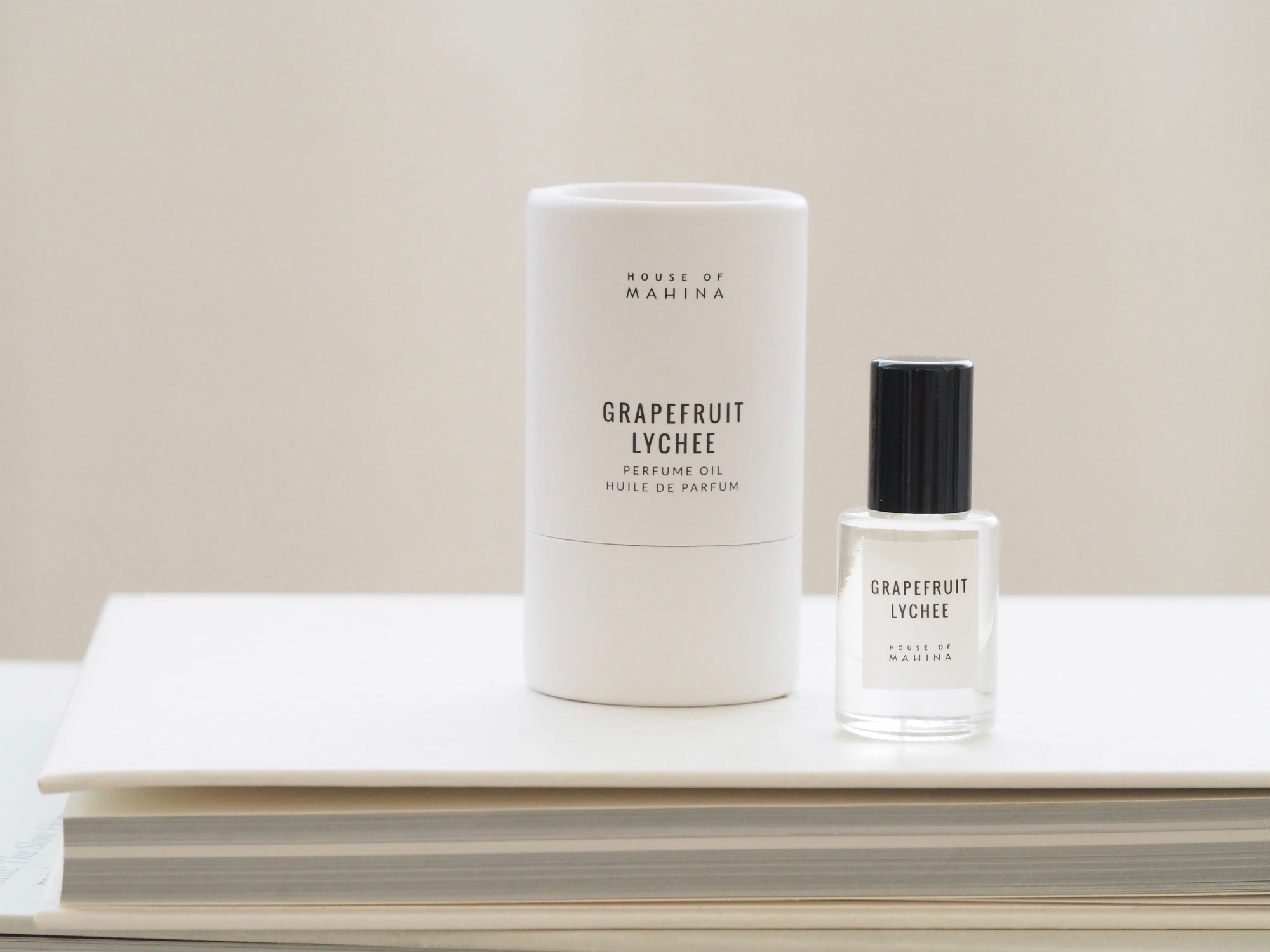 House of Mahina Grapefruit Lychee Perfume Oil  and Packaging