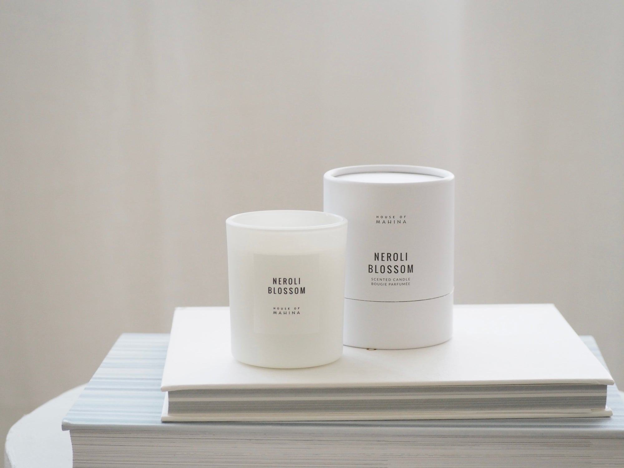 House of Mahina Neroli Blossom Petite Candle and Packaging